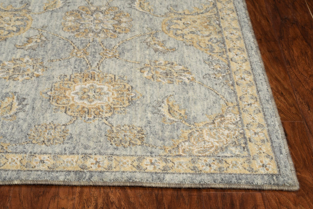 2' X 3' Sage Green Wool Floral Distressed Area Rug