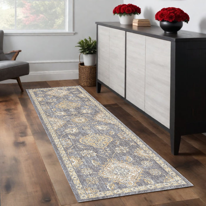 2' X 3' Sage Green Wool Floral Distressed Area Rug