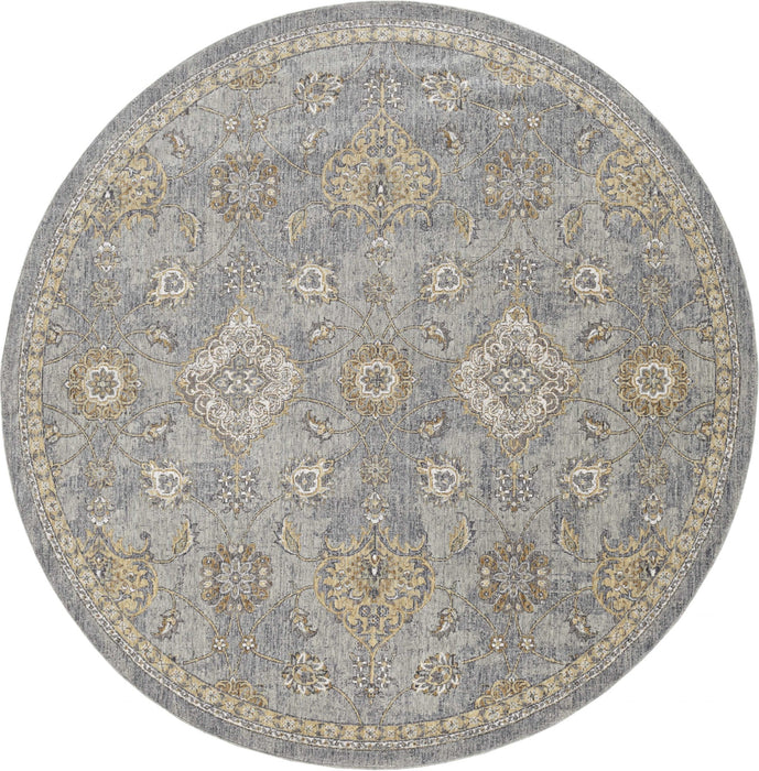 2' X 3' Sage Green Wool Floral Distressed Area Rug