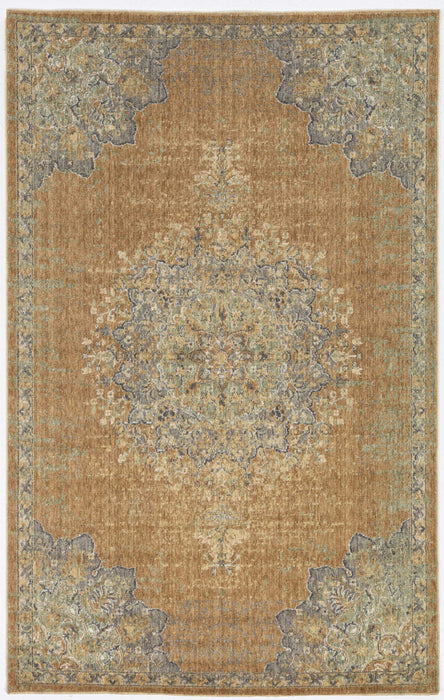 2' X 3' Coffee Wool Medallion Area Rug