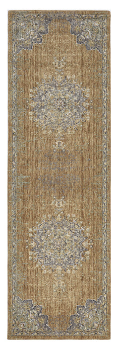 2' X 3' Coffee Wool Medallion Area Rug