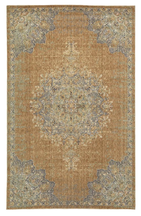 2' X 3' Coffee Wool Medallion Area Rug