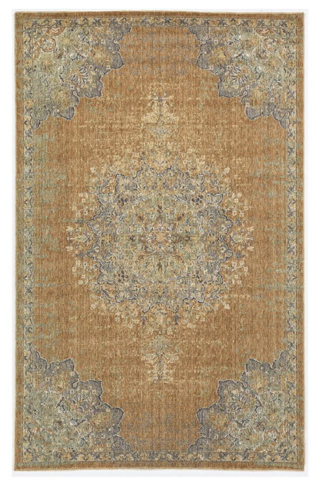 2' X 3' Coffee Wool Medallion Area Rug