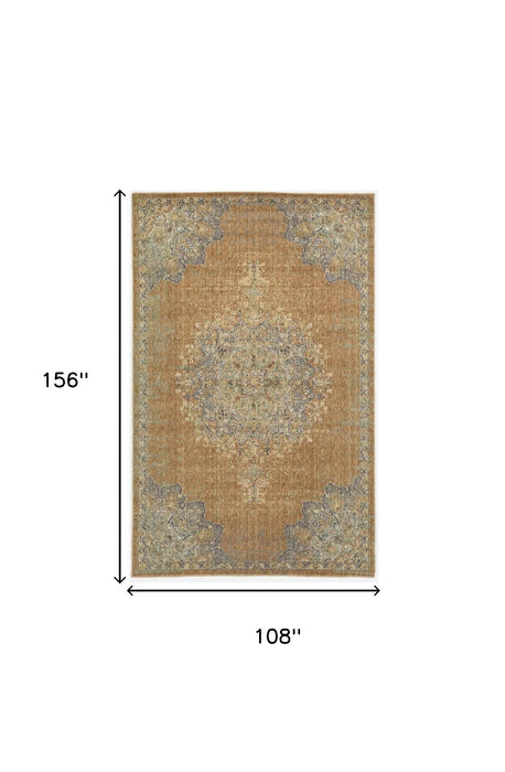 2' X 3' Coffee Wool Medallion Area Rug