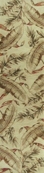 4' X 6' Ivory Hand Tufted Tropical Leaves Indoor Area Rug