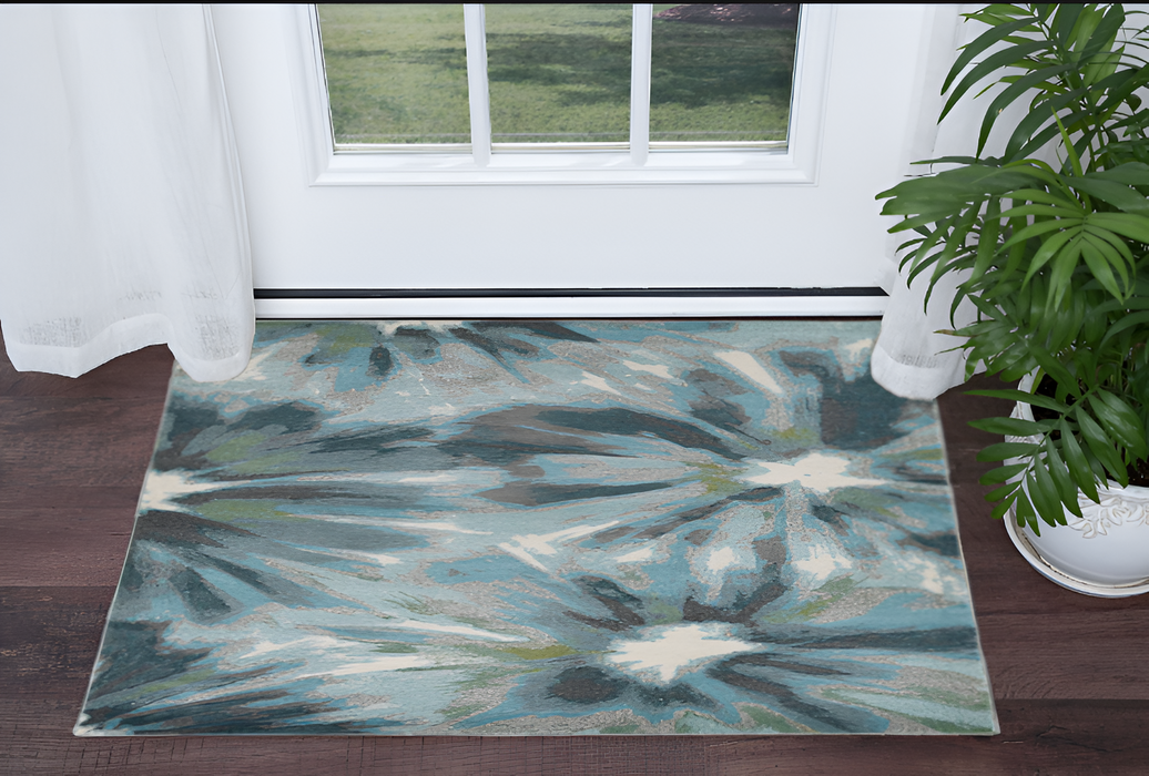 8' X 11' Teal Area Rug