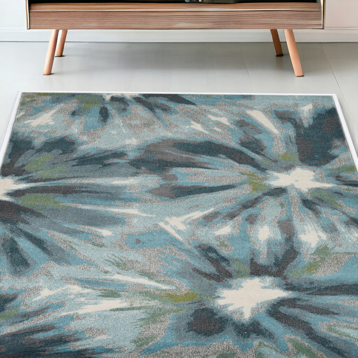 8' X 11' Teal Area Rug