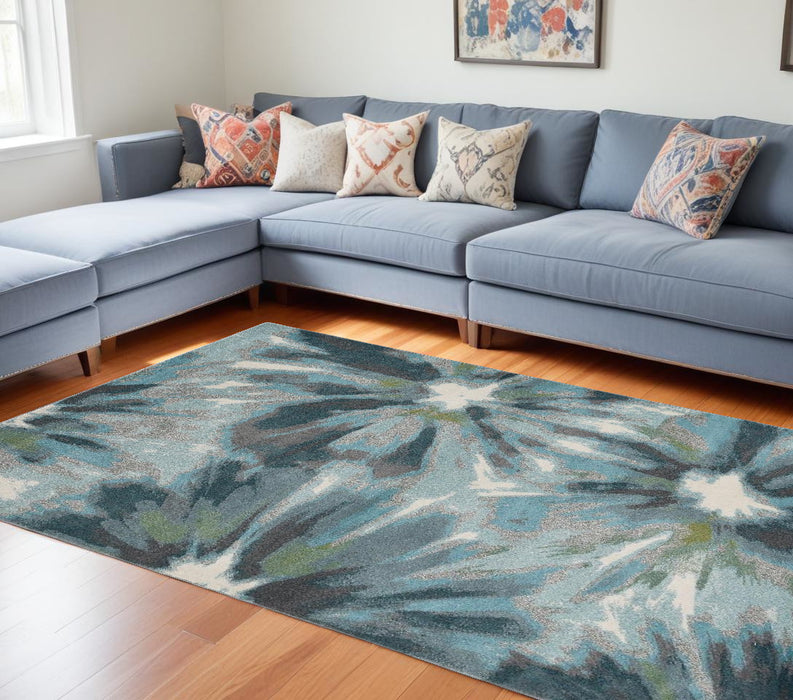 8' X 11' Teal Area Rug