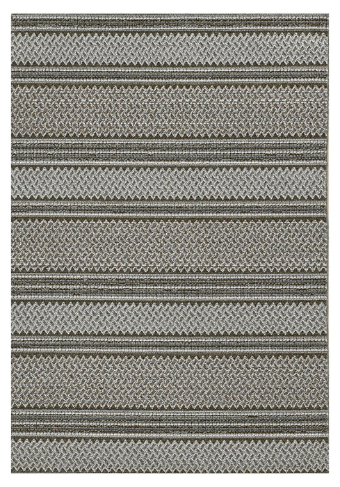 4' X 6' Gray Striped Area Rug