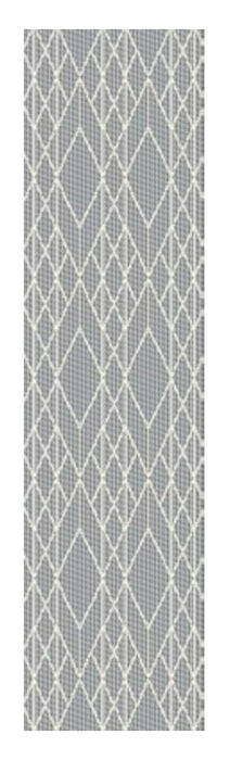 2' X 8' Grey Geometric Lines Runner Rug