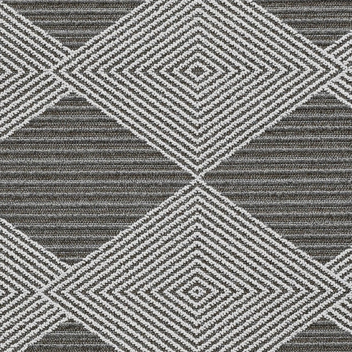 4' X 6' Gray and Ivory Geometric Area Rug