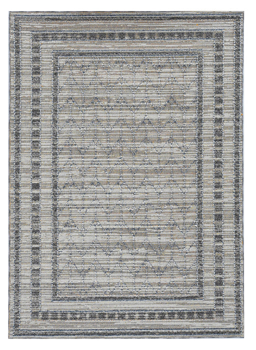 2' X 8' Grey Bordered Runner Rug