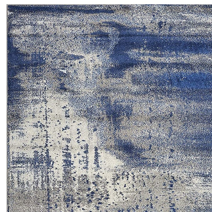 5' X 7' Ice Blue Abstract Splash Indoor Area Rug