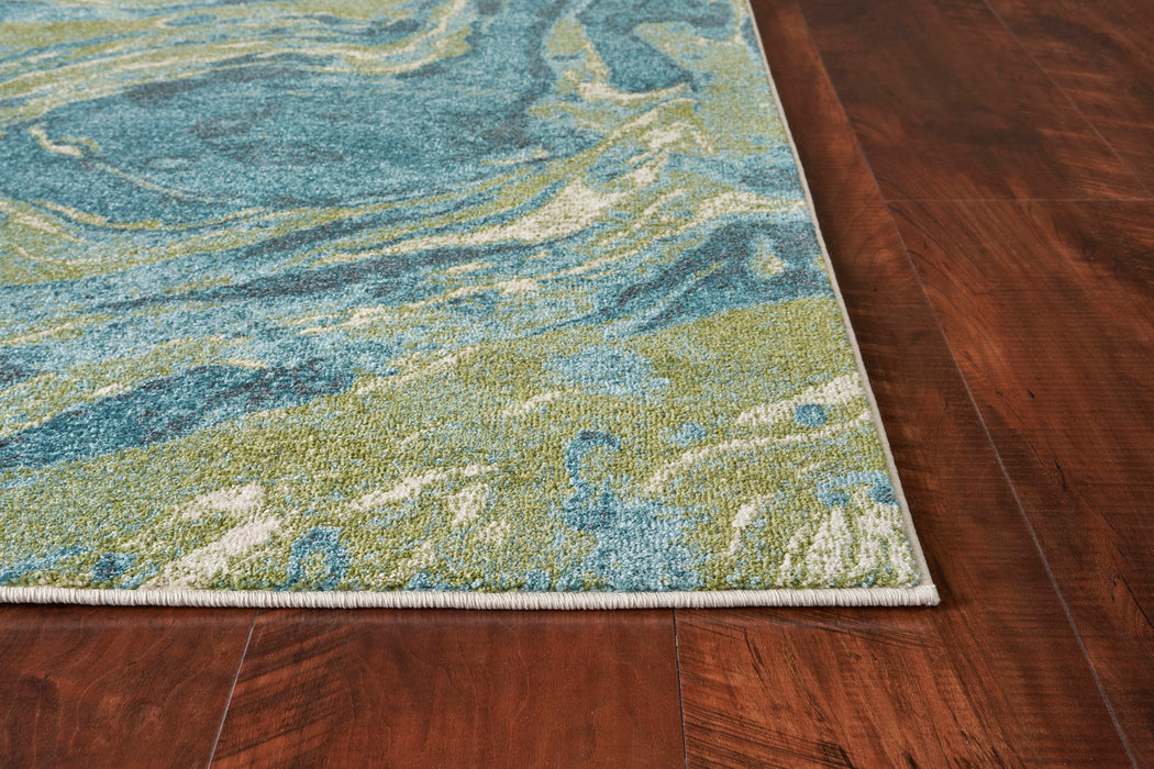 3' X 5' Multicoloured Abstract Shag Area Rug