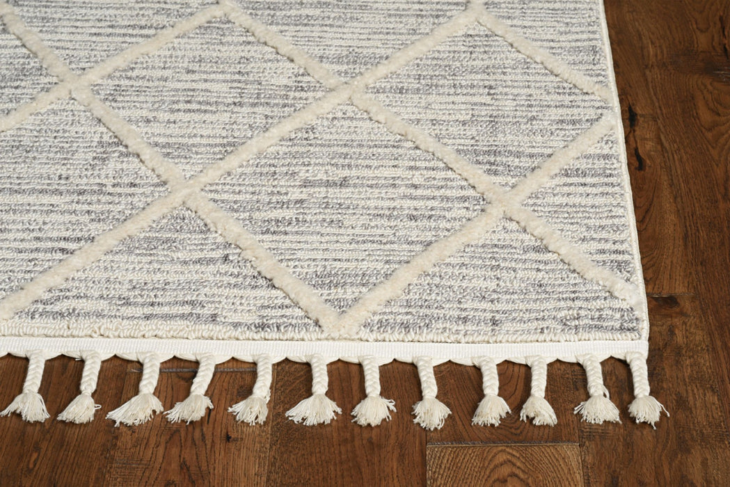 3' X 5' Ivory Geometric Area Rug