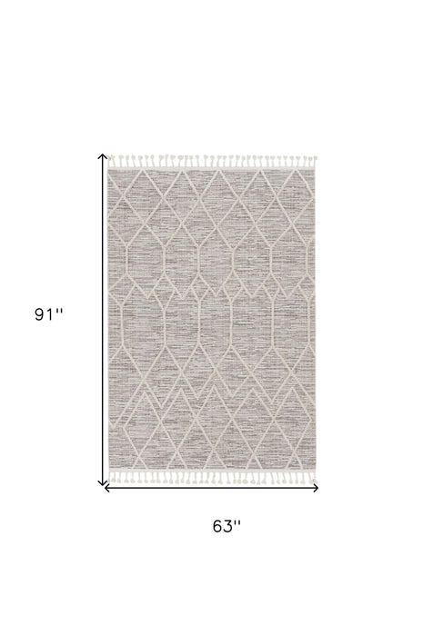 3' X 5' Ivory Geometric Area Rug