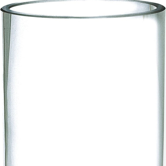 11" Clear Mouth Blown Crystal Cylinder Table Vase