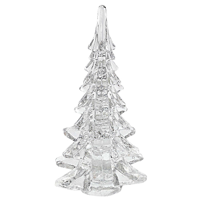 12" Mouth Blown Clear Glass Christmas Tree Sculpture