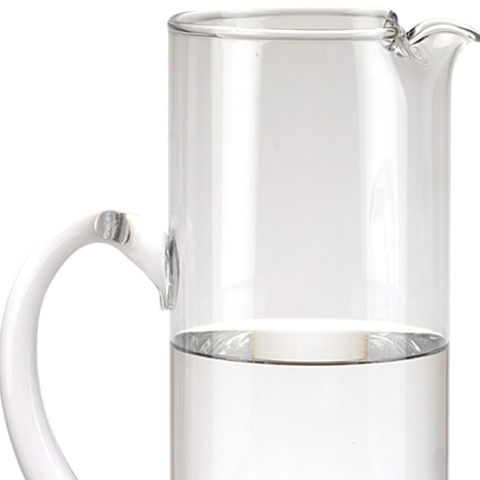 12" Clear Mouth Blown Lead Free Crystal Glass Pitcher