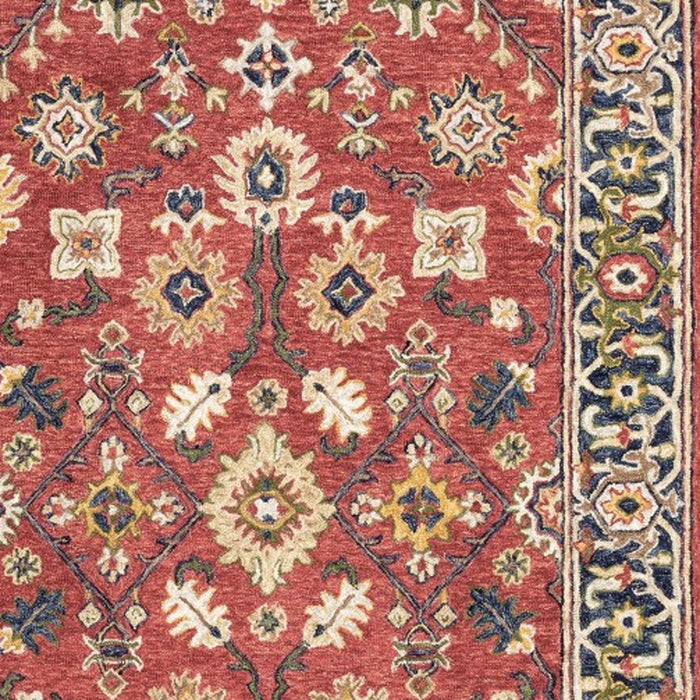 10' X 13' Red And Blue Bohemian Rug