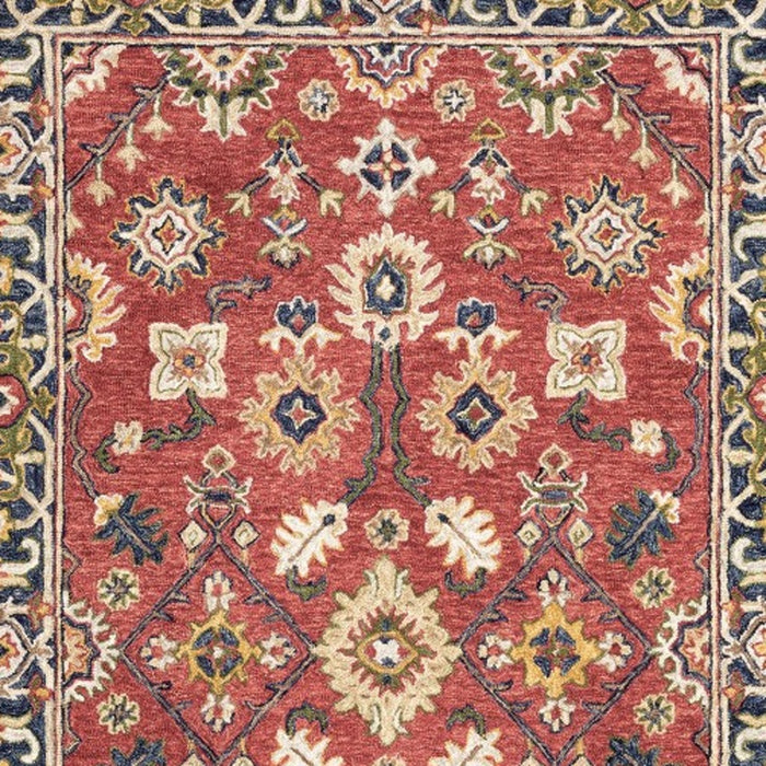 3' X 8' Red And Blue Bohemian Area Rug