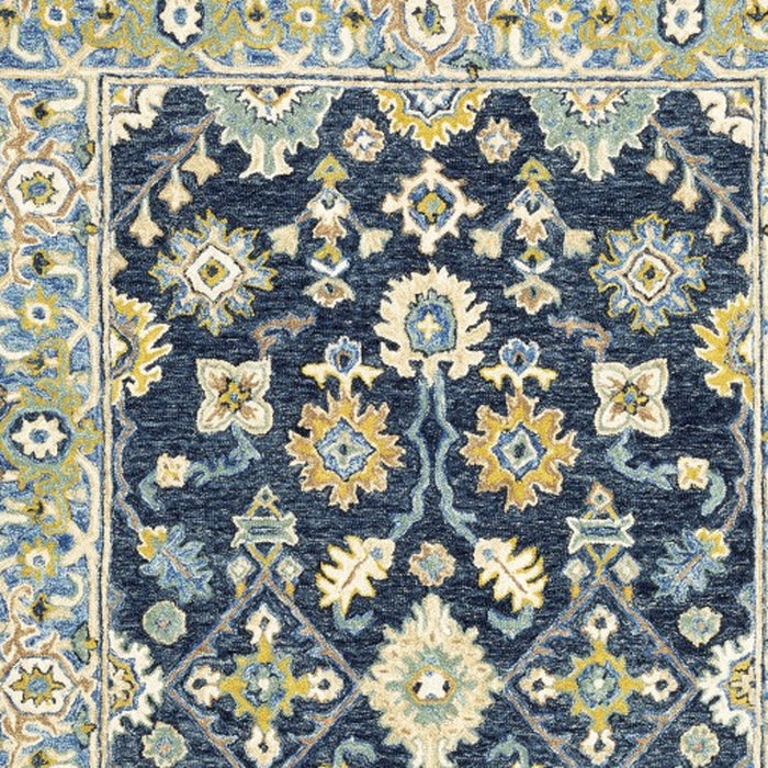 10' X 13' Navy And Blue Bohemian Rug