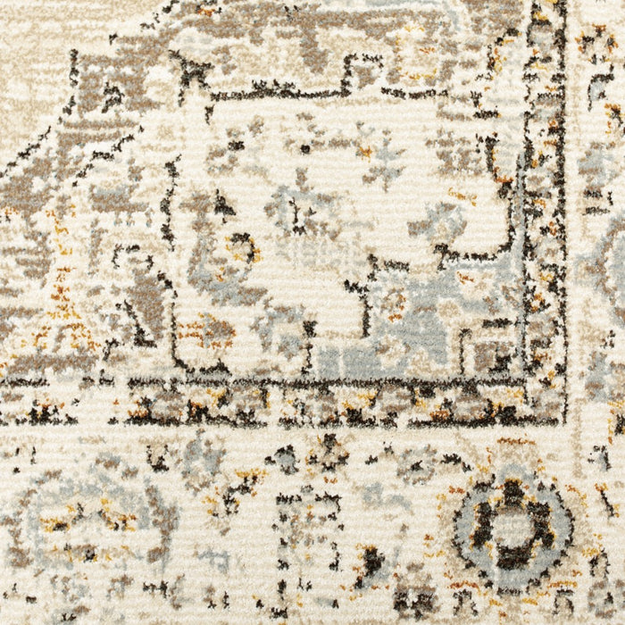 12' Runner Beige and Ivory Power Loom Runner Rug