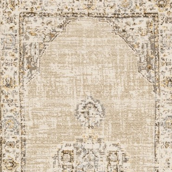 12' Runner Beige and Ivory Power Loom Runner Rug