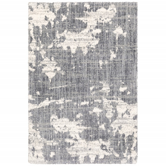 9' X 12' Grey And Ivory Grey Matter Area Rug