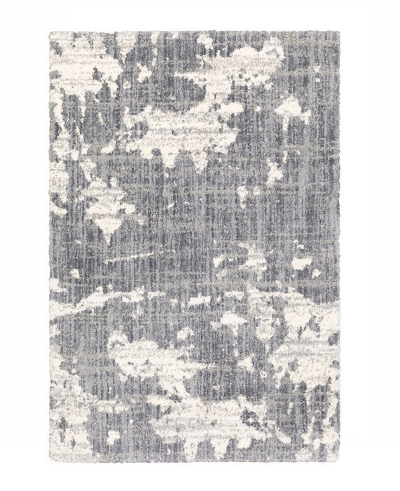 9' X 12' Grey And Ivory Grey Matter Area Rug