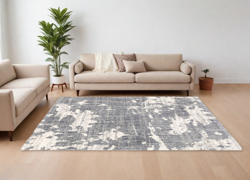 9' X 12' Grey And Ivory Grey Matter Area Rug