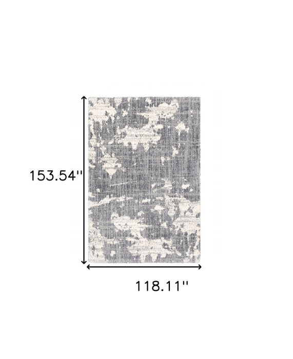 9' X 12' Grey And Ivory Grey Matter Area Rug