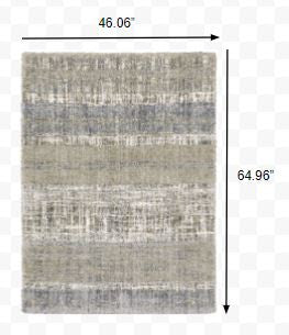 2' X 8' Grey And Ivory Abstract Lines Runner Rug