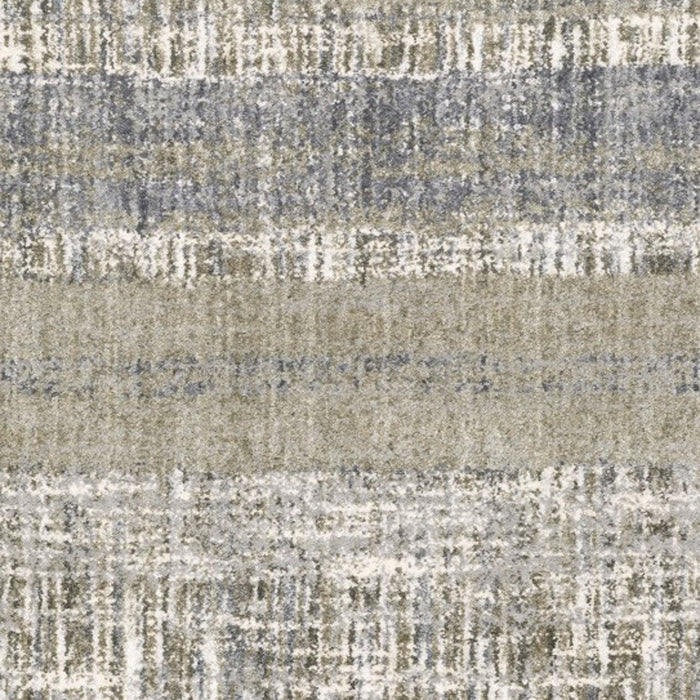 2' X 8' Grey And Ivory Abstract Lines Runner Rug