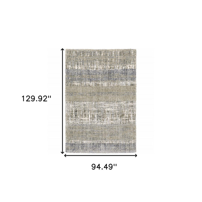 2' X 8' Grey And Ivory Abstract Lines Runner Rug