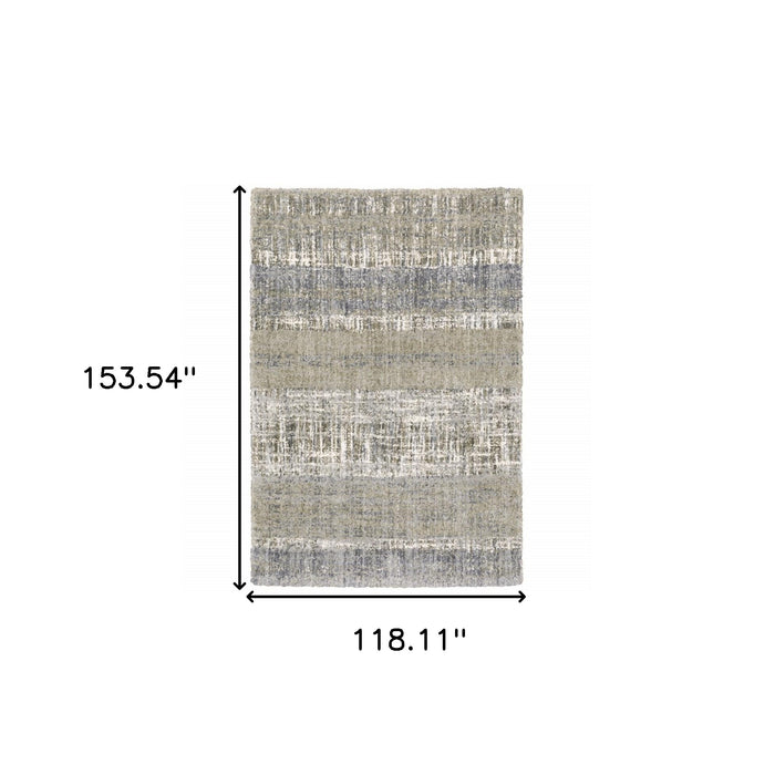 2' X 8' Grey And Ivory Abstract Lines Runner Rug