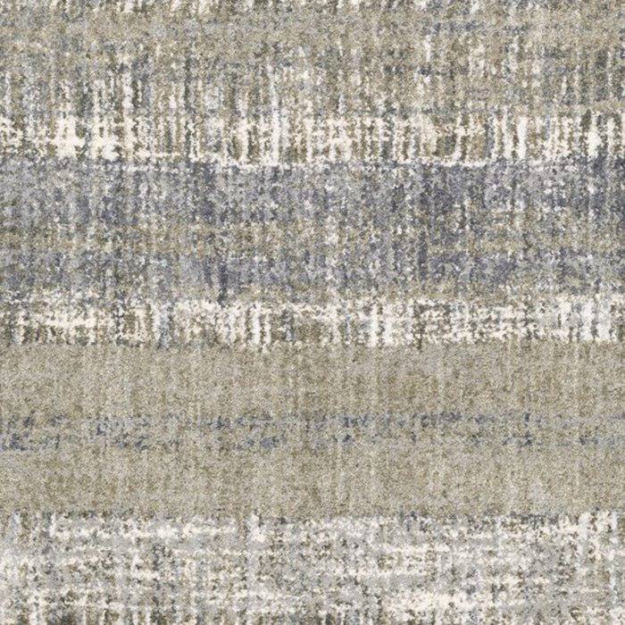 2' X 8' Grey And Ivory Abstract Lines Runner Rug