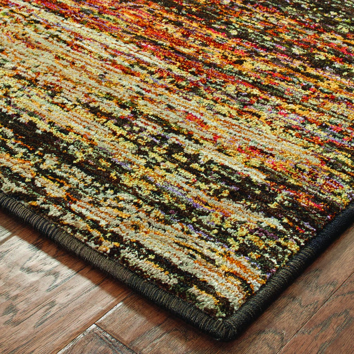 5' X 8' Gold And Slate Abstract Area Rug