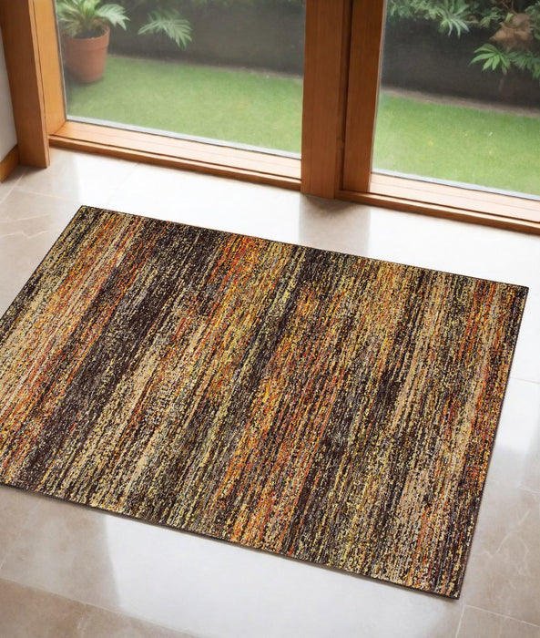 5' X 8' Gold And Slate Abstract Area Rug