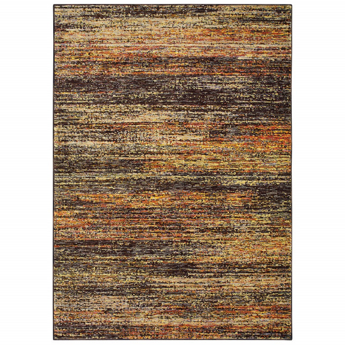 5' X 8' Gold And Slate Abstract Area Rug