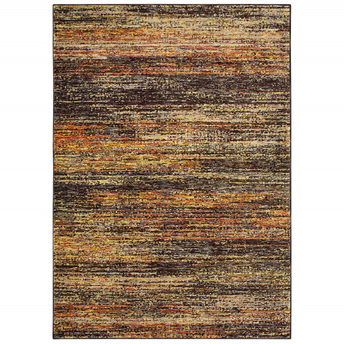 5' X 8' Gold And Slate Abstract Area Rug