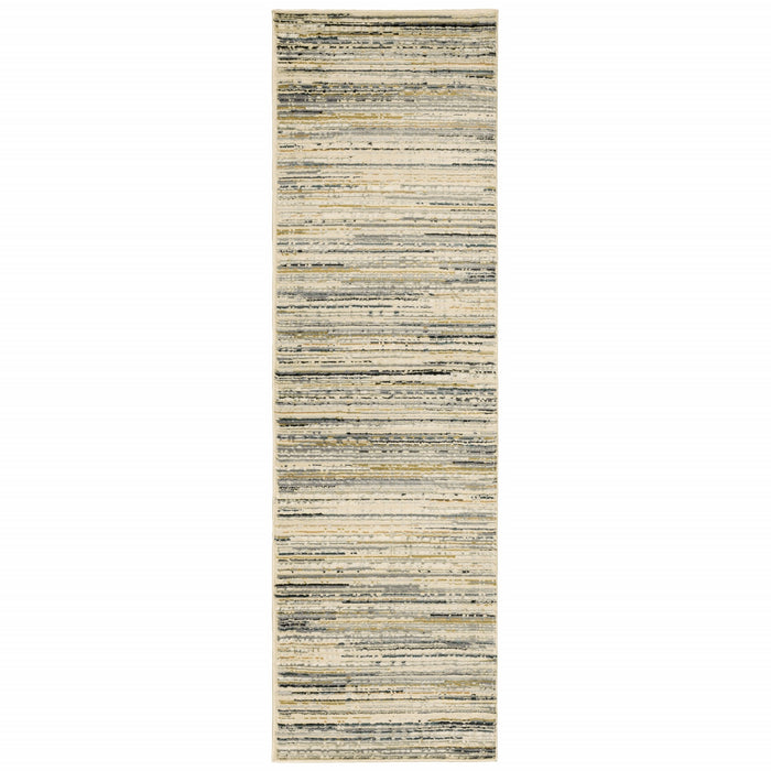 3' X 6' Ivory Sage Abtract Lines Indoor Area Rug