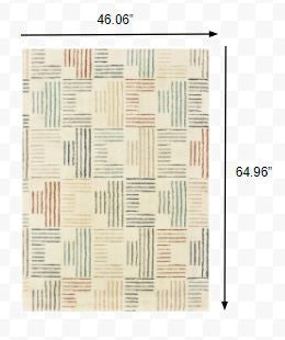 9' X 12' Ivory Multi Neutral Tone Scratch Indoor Area Rug