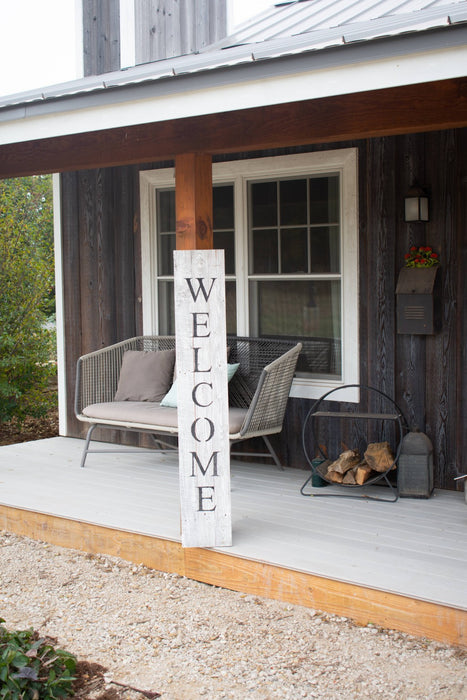 Rustic White Wash Front Porch Welcome Sign