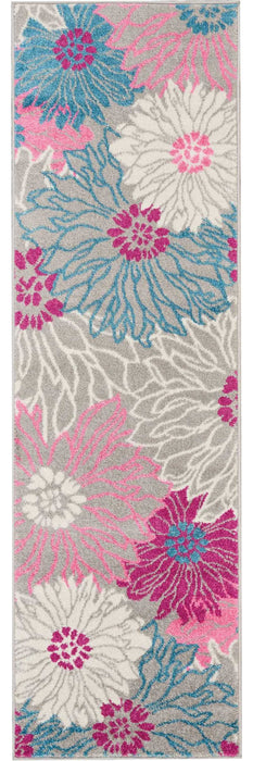 5' X 7' Gray Floral Dhurrie Area Rug