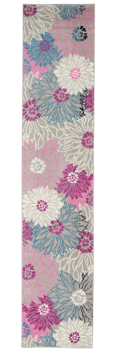 5' X 7' Gray Floral Dhurrie Area Rug