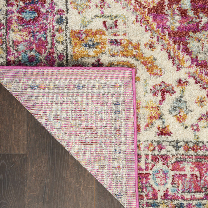 4' X 6' Pink And Ivory Power Loom Area Rug