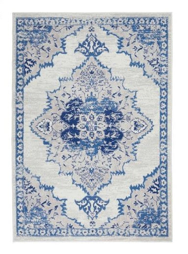 4' X 6' Navy Blue Floral Dhurrie Area Rug