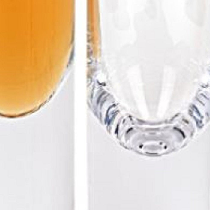 Set Of 2 Mouth Blown Crystal Long Shot Glasses