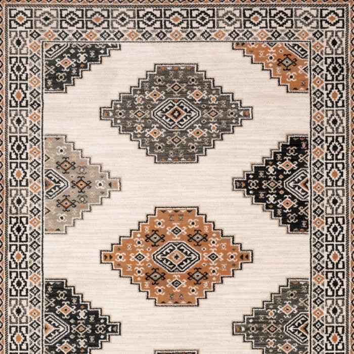 10' X 13' Abstract Ivory And Gray Geometric Indoor Area Rug